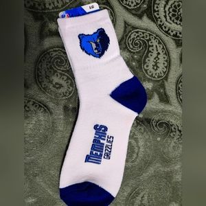 For Bare Feet NBA Memphis Grizzles white socks, large